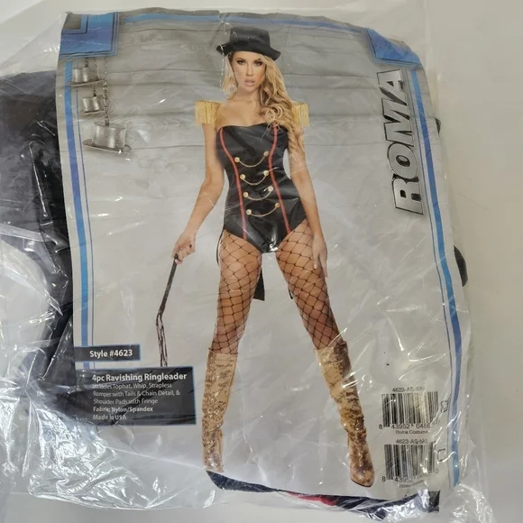 NEW Roma Ravishing Ringleader 4 PC Costume Set Sexy Circus Ring Leader S/M Yandy - Picture 3 of 8